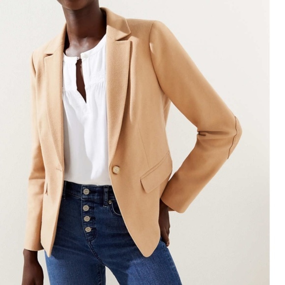 LOFT Jackets & Blazers - LOFT Elbow Patch Modern Blazer Arabian Sand